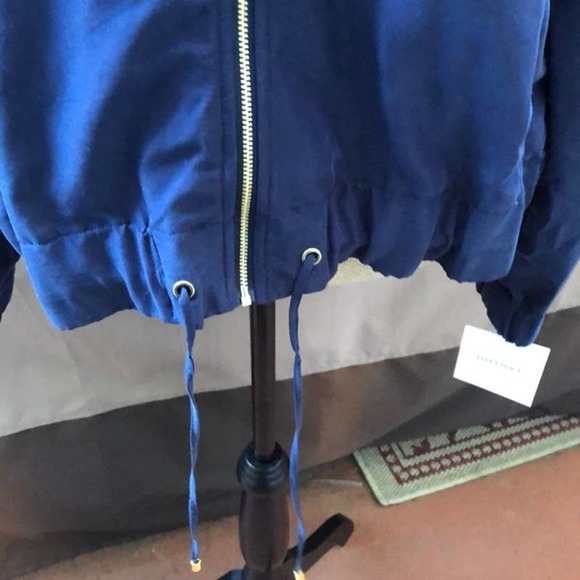 Ellen Tracy Blue Jacket Wind Breaker Zip Up Spring Fall Casual Size L - Picture 4 of 12
